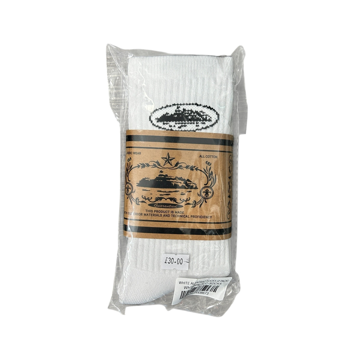 CORTEIZ ALCATRAZ SOCKS x2 PACK “WHITE”