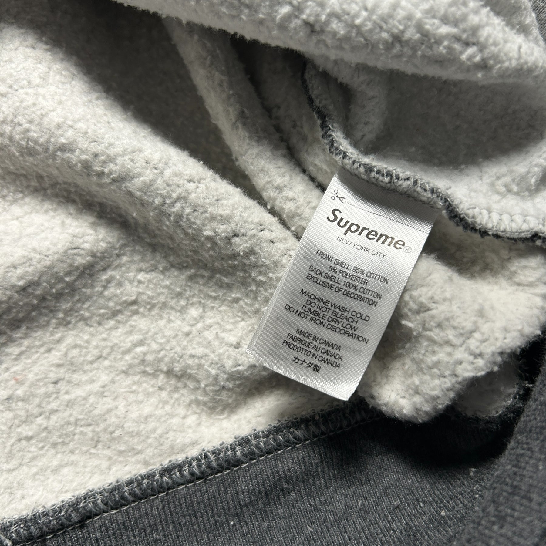 SUPREME S 2 TONE GREY HOODIE