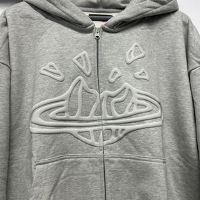 BROKEN PLANET PUFF ZIP-UP GREY