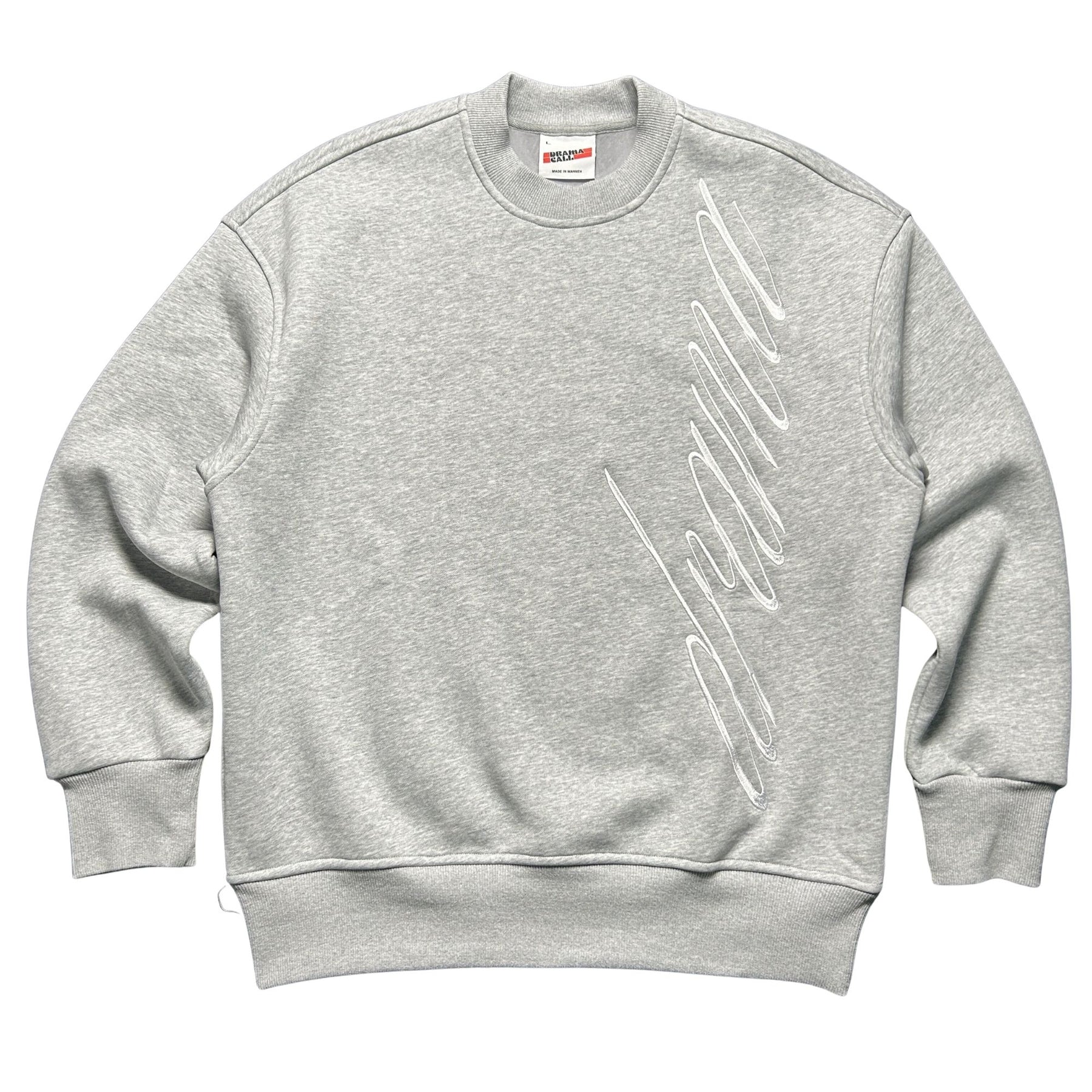 DRAMA SCRIPT FLEECE LINED CREWNECK